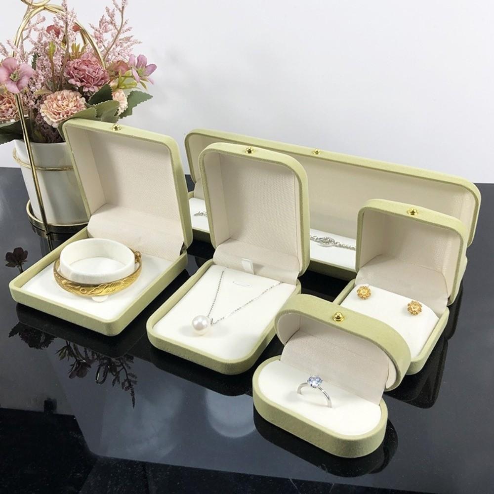 Fashion Velvet Storage Box Portable Multi-functional Holder Solid Color Rings Bearer Box Jewelry Storage