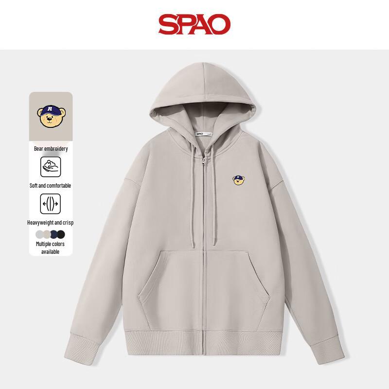 

SPAO Unisex Korean Style Blue Hat Bear Applique Hoodie XL