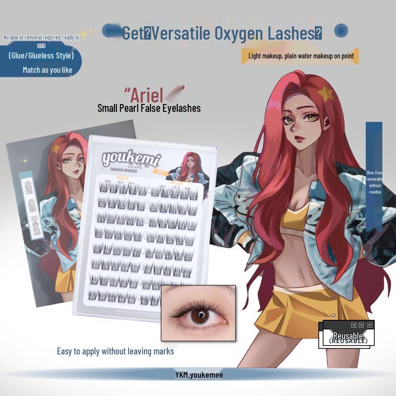 

You Ke Mi Безклеевые Натуральные Пучки Искусственных Ресниц из Жемчуга Русалки для Начинающих Ariel - Small Pearl