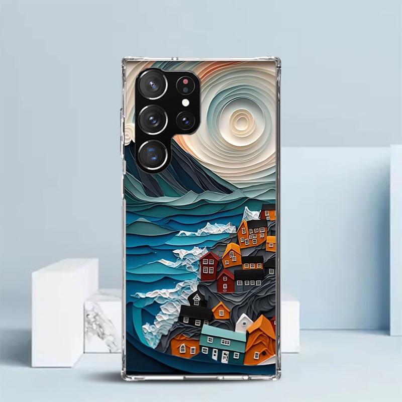Natural Trees in Mountain Ranges Phone Case For Samsung Galaxy S24 S25 Edge S26 Ultra S22 S23 Plus S21 + S20 FE Soft TPU Back Co
