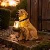 Solare Hunde-Hofstatue Keine Verkabelung erforderlich Tageslichtaktivierte Hunderassen-Laterne Automatisch