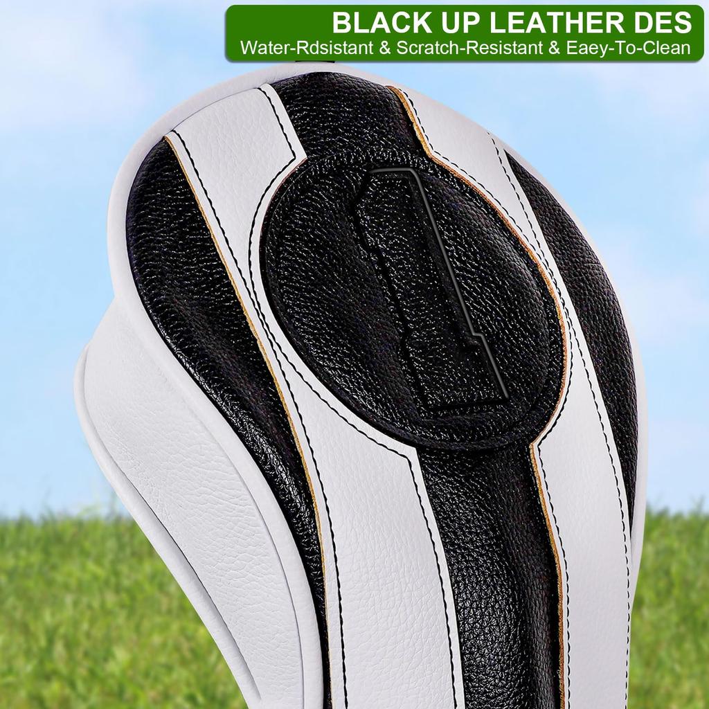 Big Teeth Golf Set Individual Golf Wood Cover Golf Driver Fairway Wood Utility Cover Headcovers, 3-Piece (1 FUT) / Set, Cover, Cover, (DR)