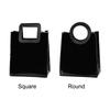 1pc Fashion Black Gift Bag Transparent PVC Handhold Packaging Tote Large Capacity Square/Round Handle Shopping Bags