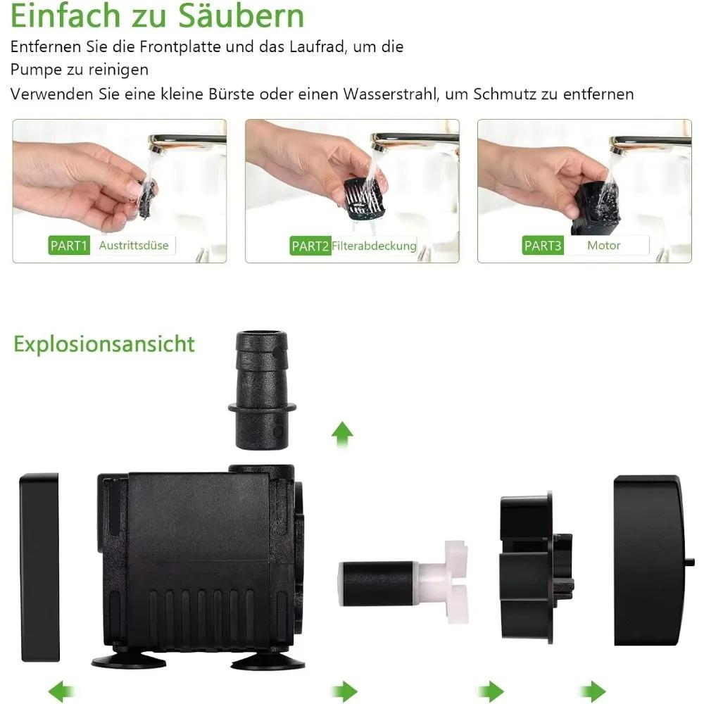 3/5/10/15/25W EU220v  US110V Submersible Water Pump for Water Gardens and Hydroponic Systems  Aquarium Tabletop Fountains Pon