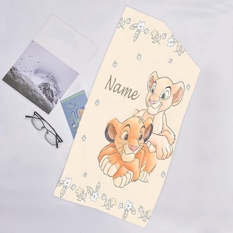 1pc Lion King3 Beach Towel with Custom Name, Beach/Swimming/Bath/Picnic/Camping Towel, Suitable for Seaside Beaches