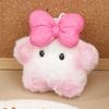 Squeaking Plush Toy Pink Bowknot Capibara Pendant Soft Stuffed Doll Keychain Car Key Ring Backpack Bag Decor Kid Gift