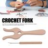 Kit Forchetta e Ferri da Maglia Legno di Faggio Finitura Liscia Forchetta di Legno Kit Ferri Intrecciatori per Artigianato