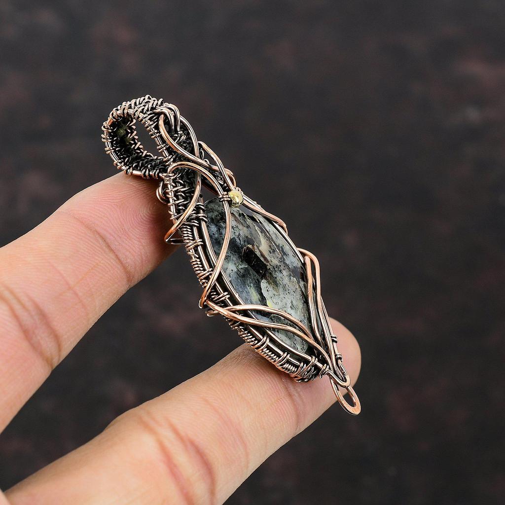 Astrophyllite Copper Pendant Wire Wrapped Pendant Astrophyllite Gemstone Jewelry Handmade Pendant Copper Jewelry For Gift Wire Wrap Jewelry