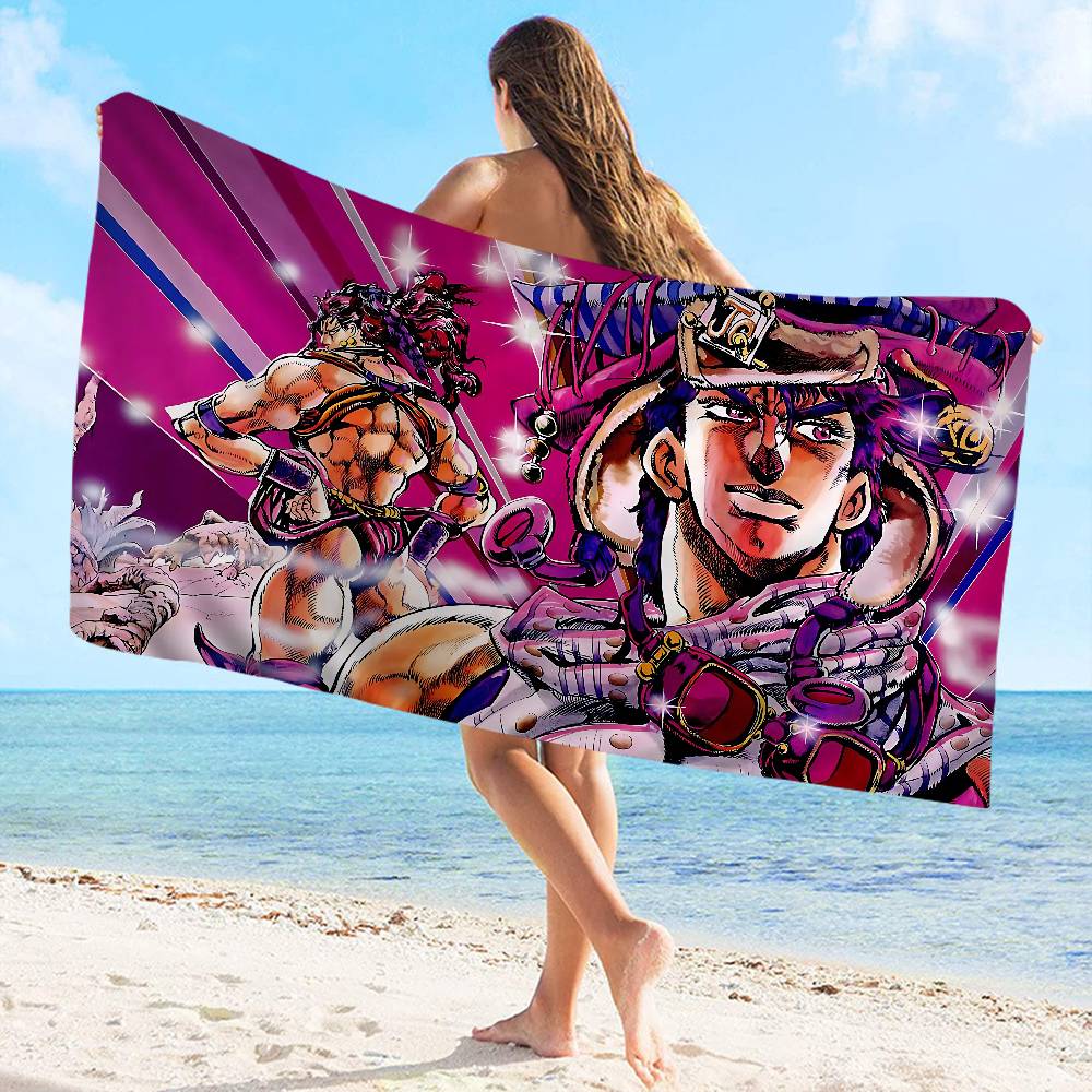Klassisches Anime J-Jojo B-Bizarre A-Adventure Strandtuch Bunte Handtücher Für Mädchen Mikrofaser Individuell Sandfreier Strand Fitnessstudio Pool