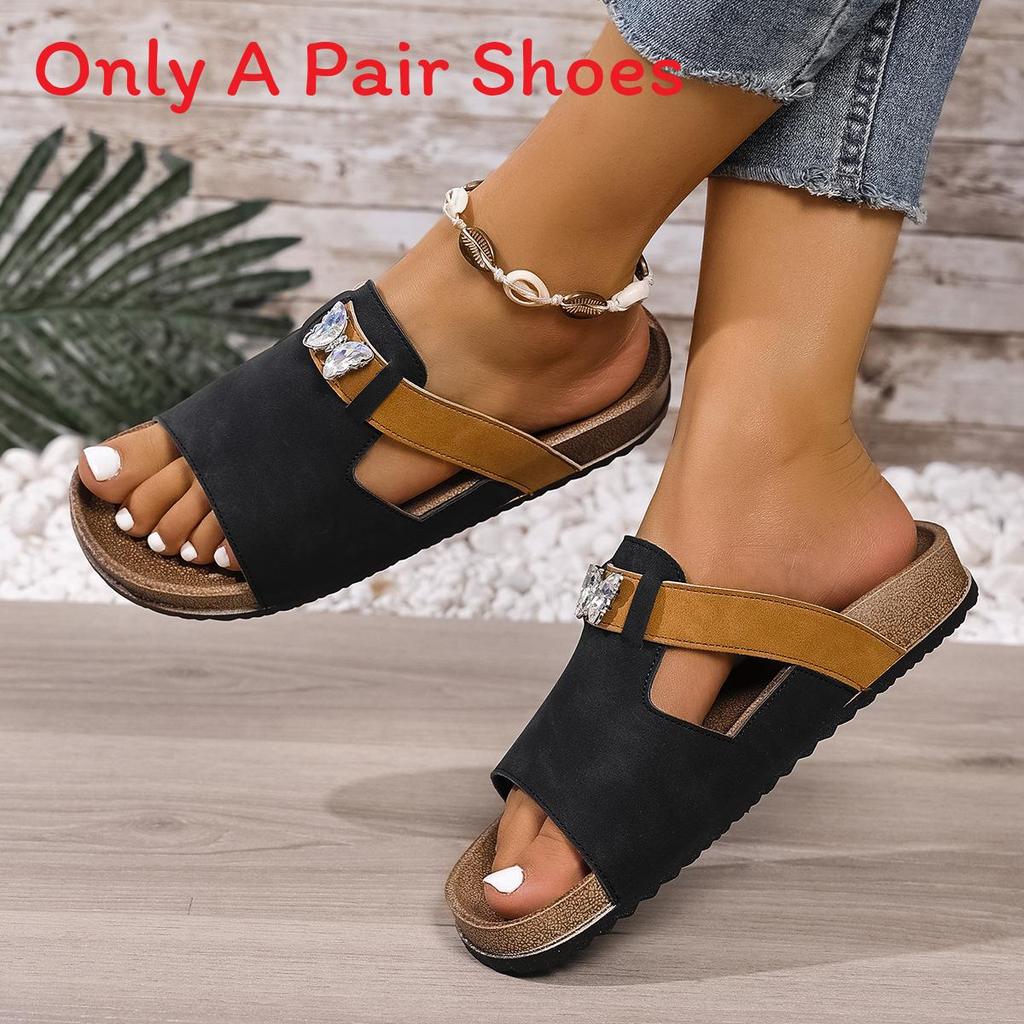 Water Diamond Slides Summer Big Size Pu Casual Flip Flops For Women