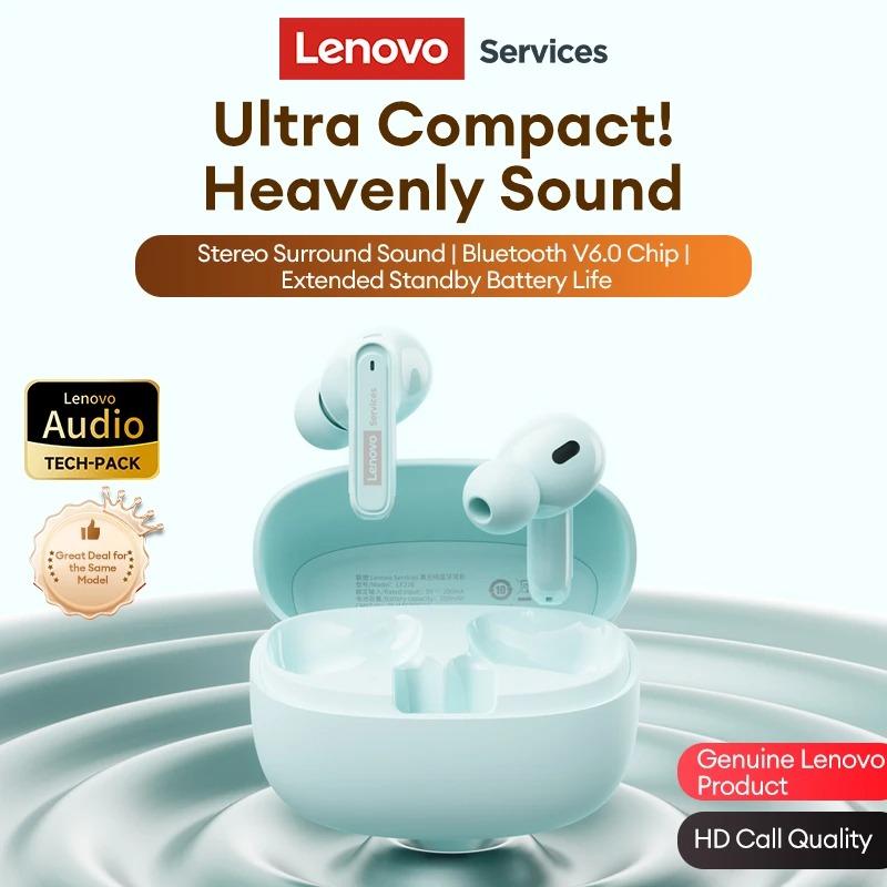 NEW Lenovo LE216 ANC Bluetooth 6.0 Earbuds TWS Wireless In-Ear Earphones Active Noise Cancellation HD Call Headphones 30H Long Battery Life Earbuds