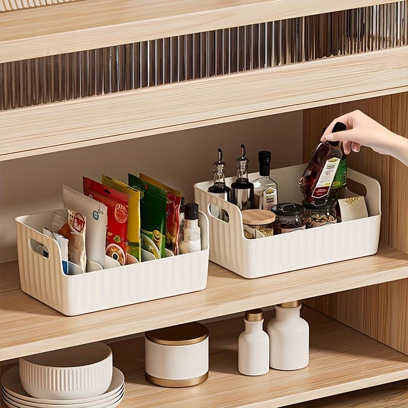 Large Capacity Spice Rack Transparent Divided Cosmetic Food Storage Box Countertop Spice Shelf Kitchen Pantry Cabinet Organizer