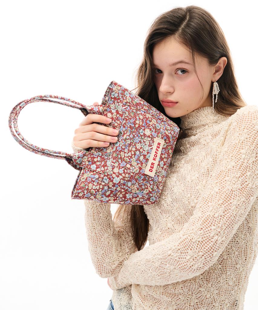 Der Koffer Shopper Vintage [Flower-Brown]-Mini