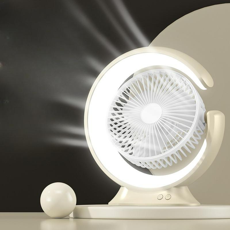 Ventilateur Portable 2026 New USB Rechargeable Fan Desktop Outdoor Fan with Night Light 1200mAh хаки