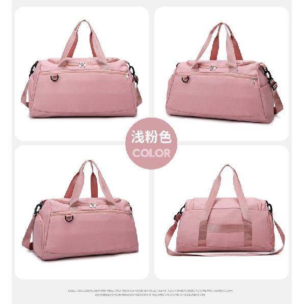 Large-capacity travel bag, gym bag with dry and wet separation, independent shoe compartment, swim bag, can be attached to a trolley bag
