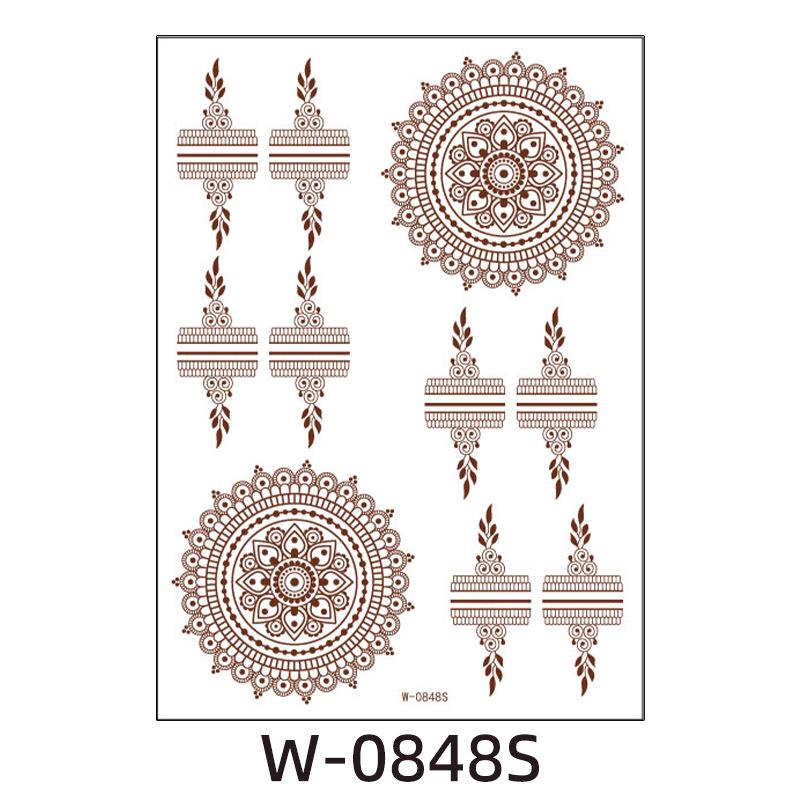 Waterproof European & American Red/Brown Henna Lace Tattoo Stickers for Arab Brides