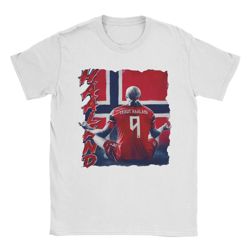 Funny Haaland Norway TShirt For Unisex Unisex Cotton Short Sleeve Oneck Summer Top Tee