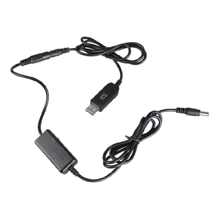 USB to DC5521 9V Step up Converters Cable for LED Bulb and Routers 5.5x2.1mm Male Plugs Power Supply USB Cable 100cm