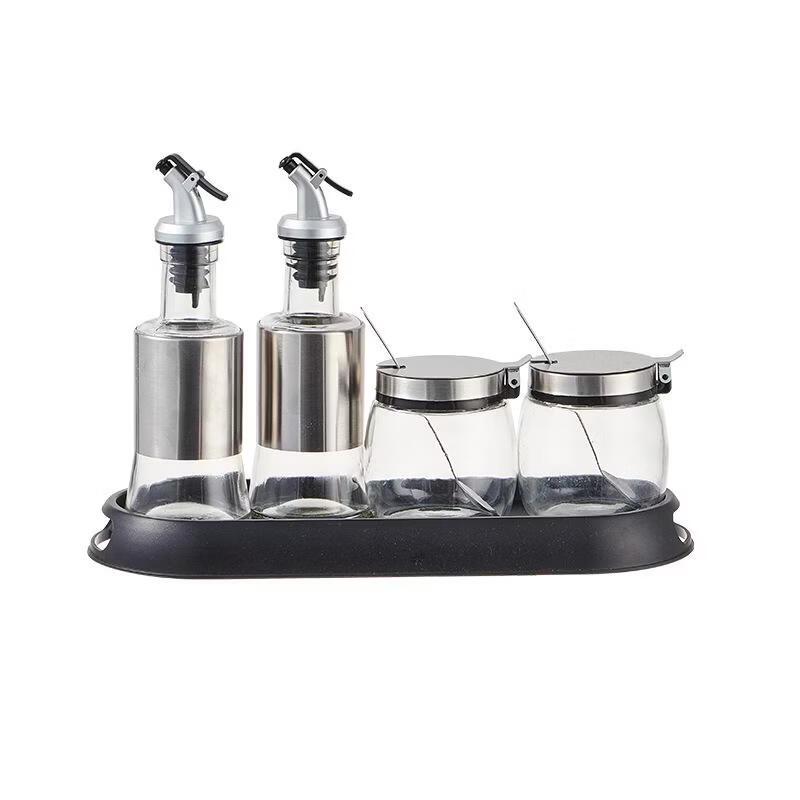 Glass & Stainless Steel Seasoning Set
