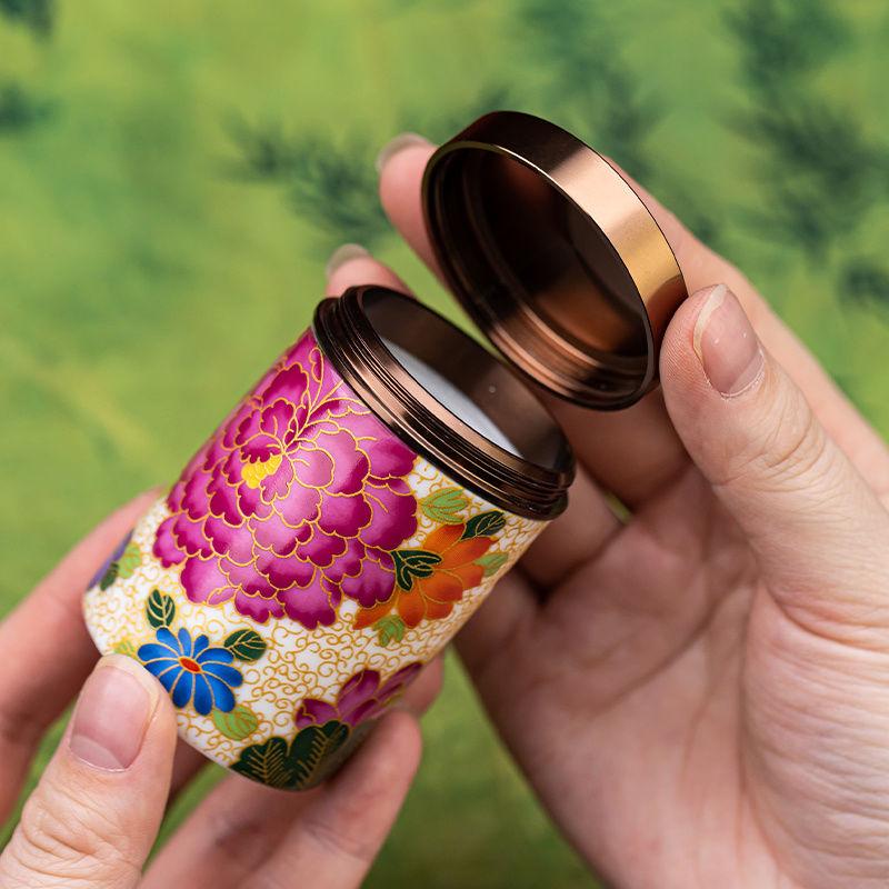 Creative Ceramic Tea Caddy Peony Flower Decoration Candy Jar Home Multifunctional Coffee Beans Nut Powder Storage Box Sealed New