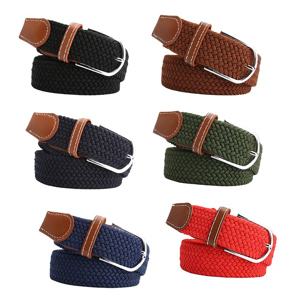 Men Women Knitted Canvas Belt Unisex Army Web Belt Waistbelt 105x3.3cm