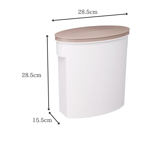 ISETO Rice Storage Container, 5kg Rice Storage Case, White, 5kg Capacity, 15.5cm Wide X 28.5cm Deep X 28.5cm High, Made In Japan, Includes Measuring C