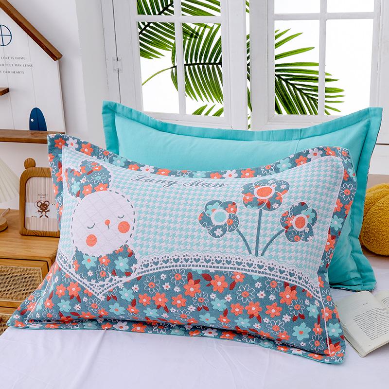 2 Piece Adult Children Household Cotton Gauze Pillowcase Fixed Not Falling Lace Couple Home Hotel Decor