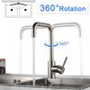 Matte Black 7 Shape High Arc  Kitchen Tap Single Level Stainless Steel Kitchen Sink Faucet