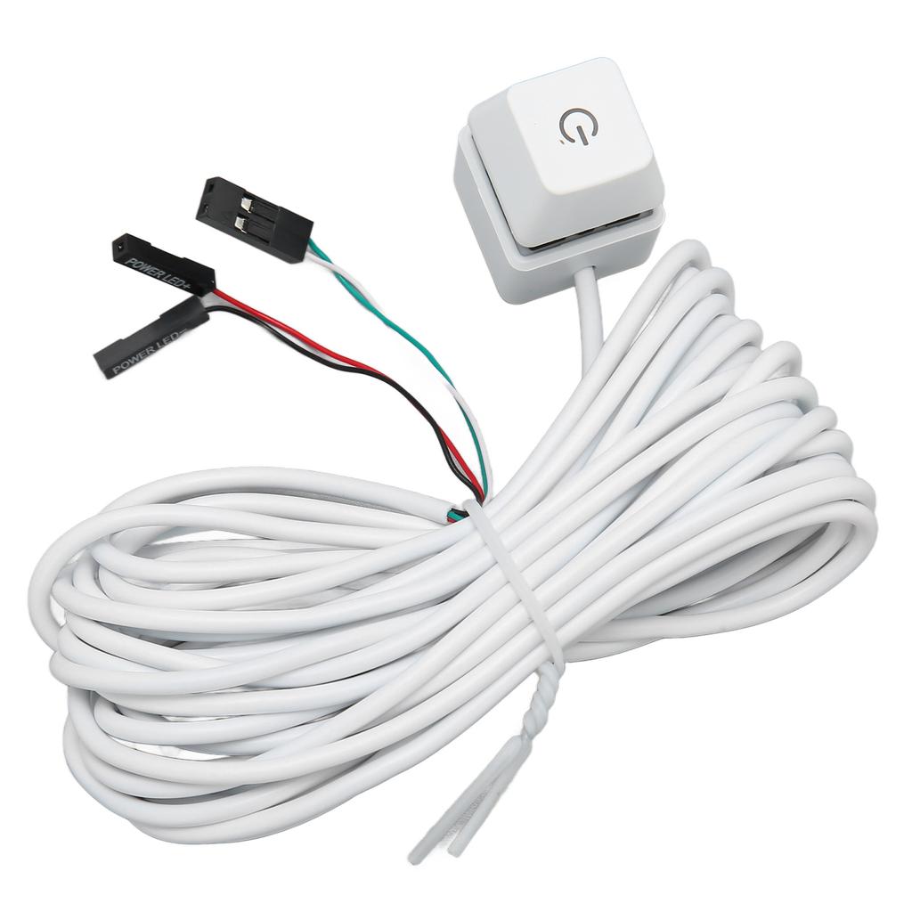 PC Power Switch White Mechanical Key Blue Switch Backlit Plug and Play PC Power Button for Desktop Office Gaming Blue