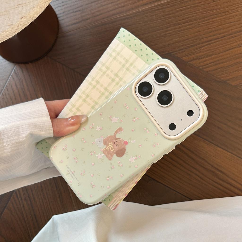 Floral puppy phone case suitable for Apple 17 Pro Max, iPhone 16, summer fresh, 15 shockproof, 14 soft, 13 Korean style