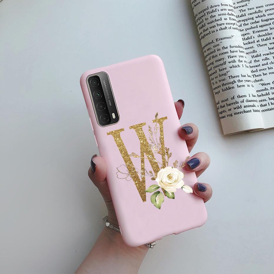 Fashion Flower Letters Shockproof Case For Huawei P Smart 2021 TPU Soft Cover For Huawei Y7A 2020 Y 7A Y7 A Phone Cases 6.67"