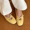 Fashion Square Toe Flats Loafers Women Sandals Marie Janes Shoes Summer Slippers 2025 New Shallow Shoes Trend Plus Size Sandalias Mujer