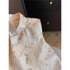 Retro jacquard stand-up collar disc-buckled vest for women's spring and autumn design sense of wear and versatile stacked vest