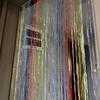 Silberne Schnurvorhang Silberer Drahtvorhang Quasten-Abschluss Wohnzimmer Trennwand Hochzeit DIY Türdekoration 100x200CM