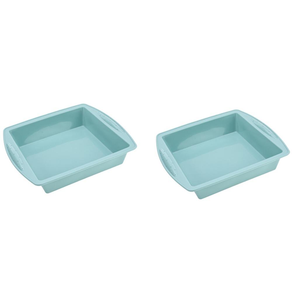 

2PCS Flexible Cake Baking Pan Heat Resistant Dessert Baking Mold Air Fryer синий