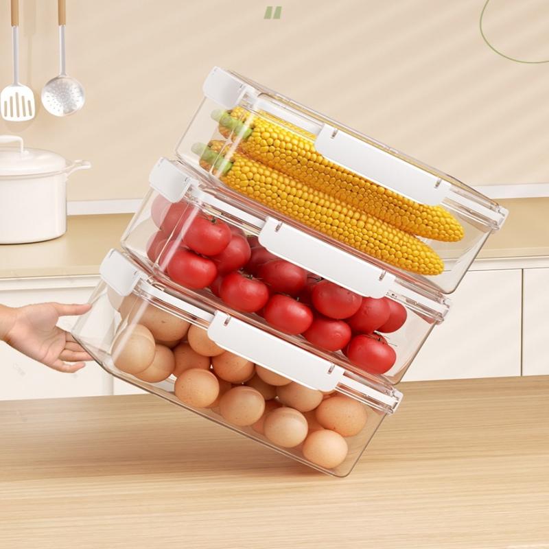 Fruit Storage Containers Fresh Food Containers Fridge Clear Fruit Organizer Refrigerator Multifunctional Meal Prep Lunch Box