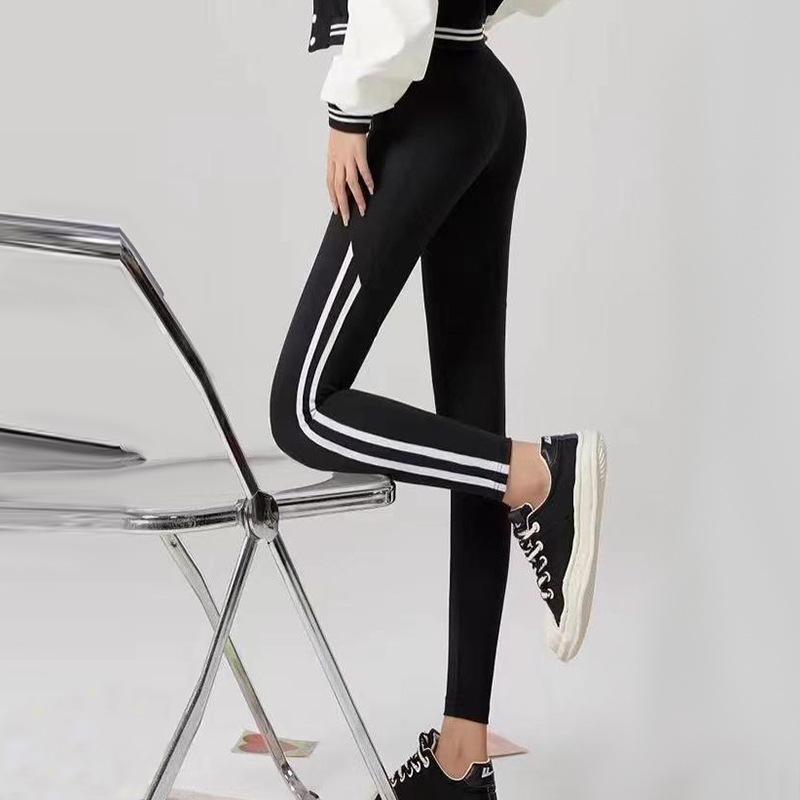 

Новые леггинсы для йоги с двухсторонним карманом в полоску — дизайн, приподнимающий бедра XL (130-140 cm)