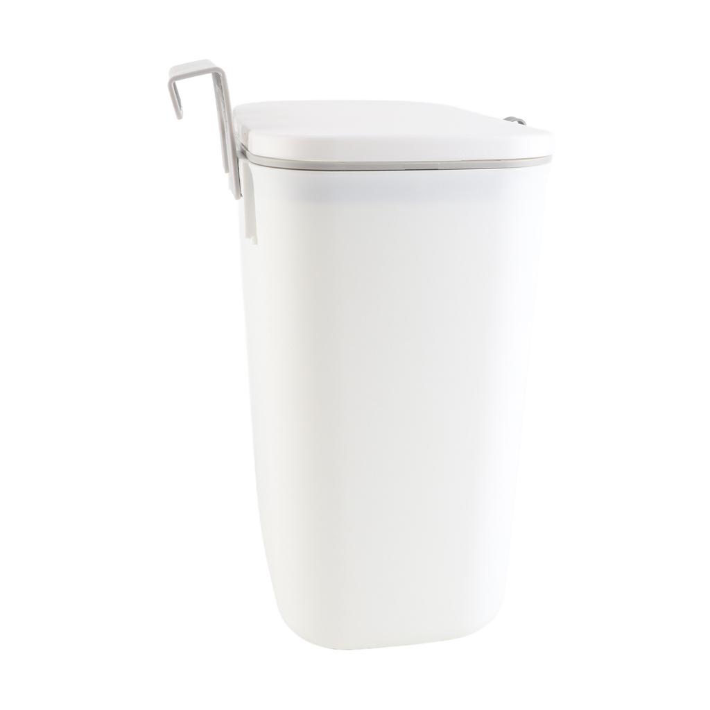 Wall Mount Trash Bin Large Capacity Hanging Small Trash Can Waste Basket with Lid for Bathroom