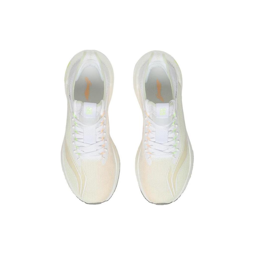 New LiNing Jueying Essential Durable Breathable Low Top Running Shoes Women's White Yellow ARRT008-2