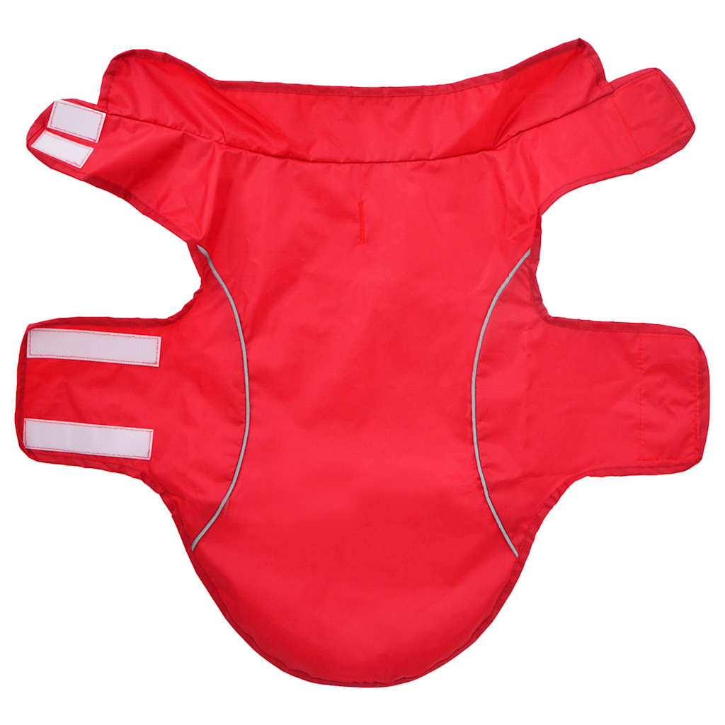 Dog Raincoat with Reflective Strips Polyester Red Size S
