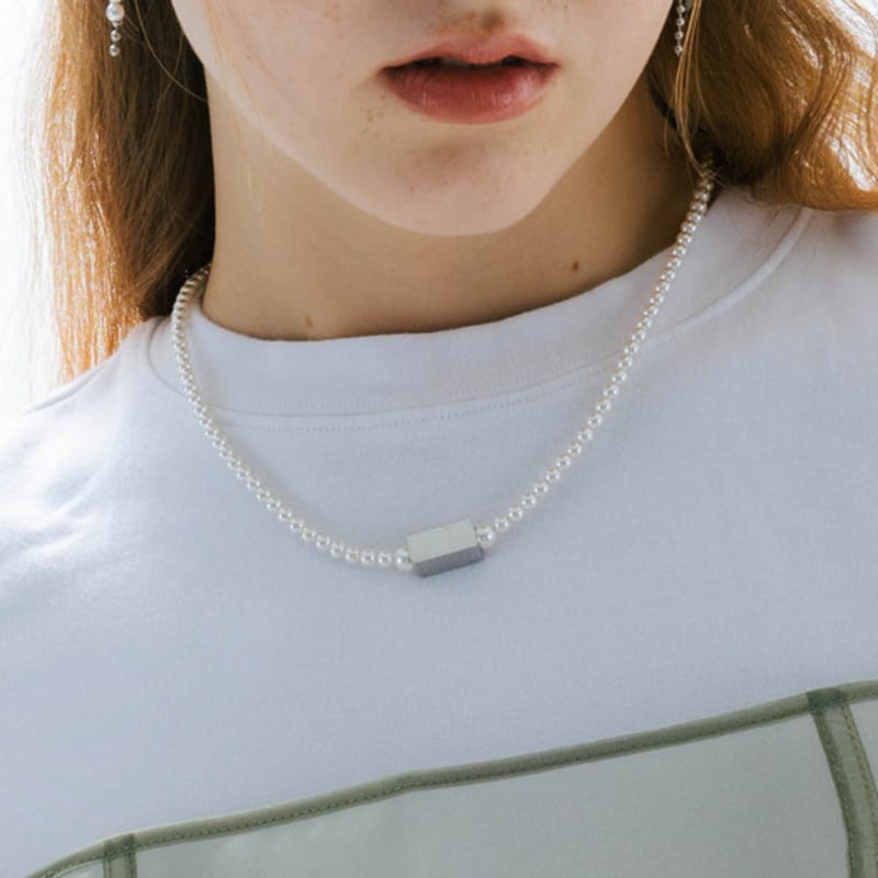 Pearlymore Surgical Block Pearl necklace_PM24N022WT