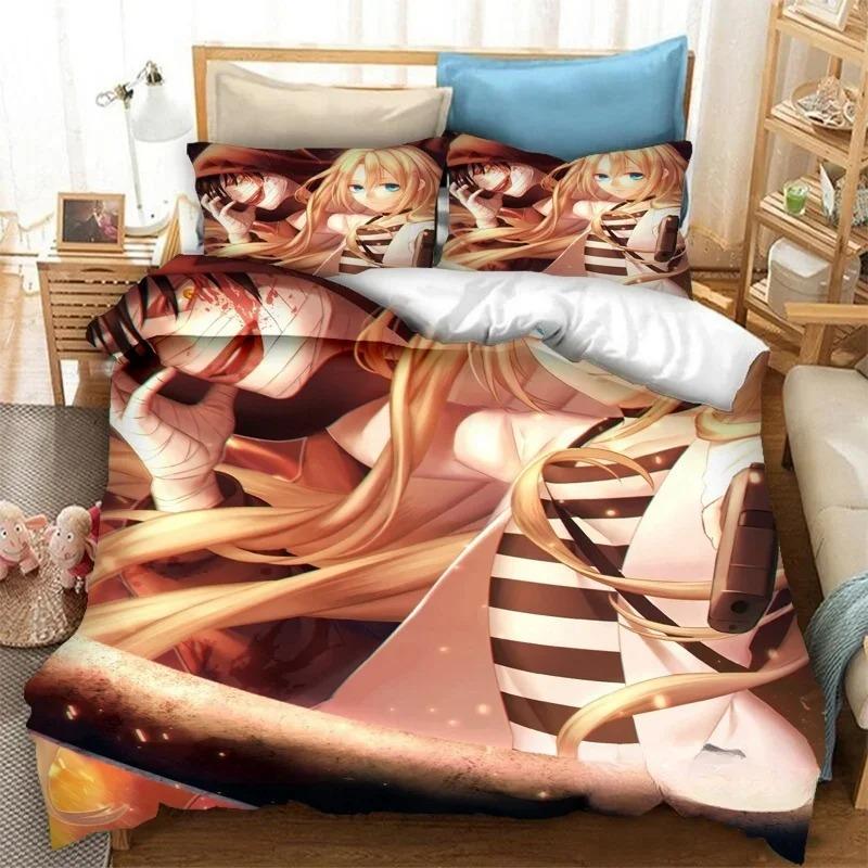 3D-gedrucktes Anime-Bettwäscheset „Engel des Todes“ Bettbezüge Kissenbezüge Bettdecken Bettwäsche-Sets Bettwäsche Heimtextilien