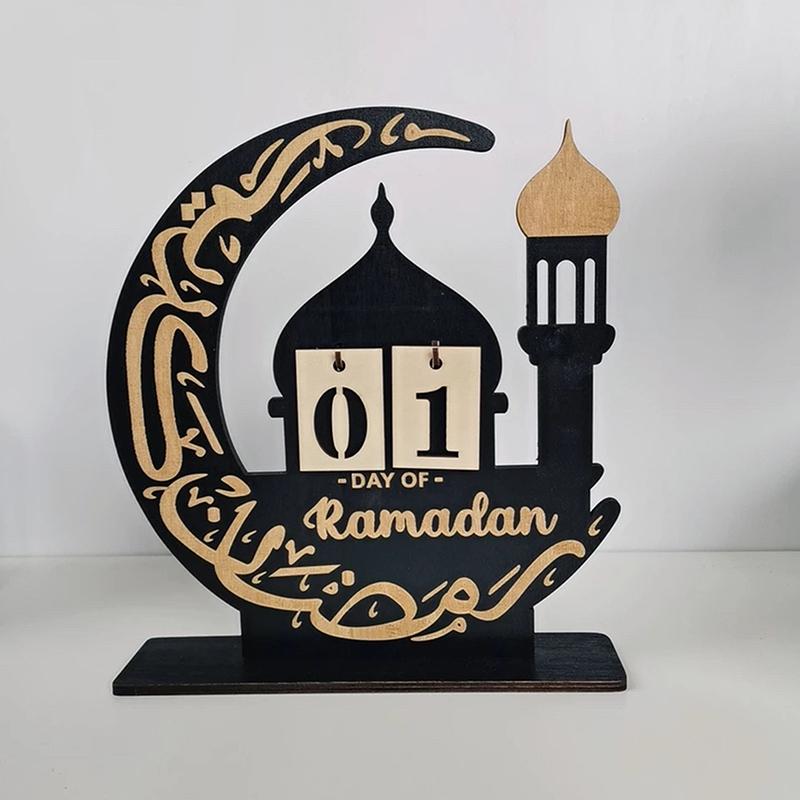 Ramadan Countdown Calendar Wood Eid Mubarak Ornament Kareem Ramadan Decoration 2025 For Home Islamic Muslim Party Decor Gifts