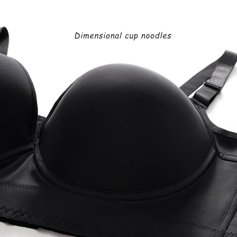Thin smooth memory steel ring large size bra with double breasts deep women's underwear