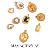 MamacitaSlay Diy Vintage Lady's Portrait Crocodile Pear Heart Natural Shell Whale Tail Waterproof Charms for Jewelry Making