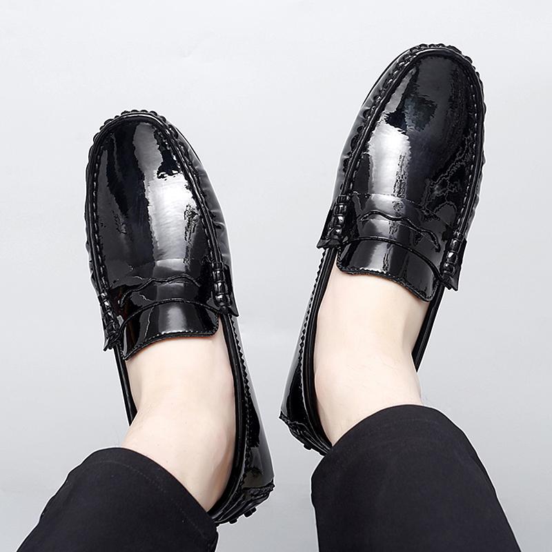 Nieuwe Mannen Loafers Yuppie Mannen Jurk Schoenen Slip Op Casual Lederen Schoenen Mannelijke Britse Stijl Zakelijke Lederen Mannen Loafers Grote maat 47