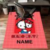 Custom HelloKitty Mat Personalized Name, Polyester Washable Indoor Entryway Rug, Gift for Christmas, Easter, Thanksgiving Day