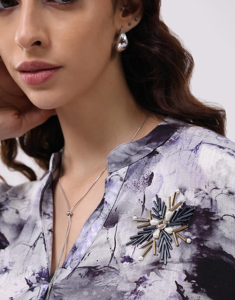 Monte Carlo Women Band Neck Three-Quarter Sleeves Coordinate Set