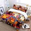 Colorful Cartoon Cat Pattern Bedding Duvet Cover Set  (1*Duvet Cover 2*Pillowcases, without duvet insert)