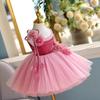 Hostess Puffy Princess Dress: Flower Girl Wedding & Children's Piano Performance Outfit for Birthdays (One-Year-Old)